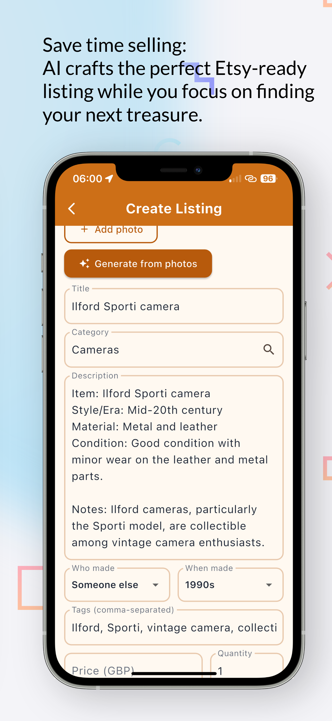 RelicTrift Scan Item Screen